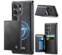 FONREST for Samsung-Galaxy-S26-Ultra Slim Magnet Adsorbing Leather Case + Detachable Rear Billfold 2-in-1 with 4 RFID Blocking Card Holders Cash Slot Kickstand Shockproof Hybrid Wallet Cover (Black)