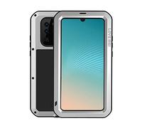 Fonrest Full Body Case for Huawei P30 Pro 6.47-inch Love Mei Outdoor Shockproof Heavy Duty Hybrid Aluminum Metal Snowproof Cover with Tempered Glass Screen Protector, Support Wireless Charging(Silver)