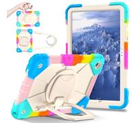 FONREST Heavy Duty Rugged Case for Samsung-Galaxy-Tab-A11+Plus 11'' 2025 with 360° Rotatable Kickstand/Hanging Ring Handle Shock-proof Cover w/Shoulder Strap Pen Holder SM-X230/X235/X236 (Neon)