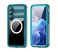 FONREST IP68 Waterproof Case for Samsung-Galaxy-S26+Plus with Magnetic Ring for Wireless Charging Transparent Slim Shock-Dust-Snow-proof Full-body Sealed Underwater Cover with Wrist Strap (Blue)