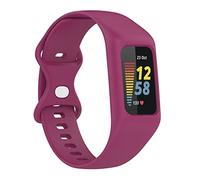 FONREST One-piece Straps Compatible with Fitbit-Charge-6/5/4/3/SE Bumper Case Band, Soft Silicone Washable Sports Replacement Watch Band Wristbands Bracelet for Activity Tracker Women Men(Wine Red)
