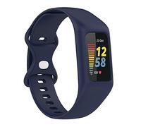 FONREST One-piece Straps Compatible with Fitbit-Charge-6/5/4/3/SE Bumper Case Band, Soft Silicone Washable Sports Replacement Watch Band Wristbands Bracelet for Activity Tracker Women Men(Dark Blue)