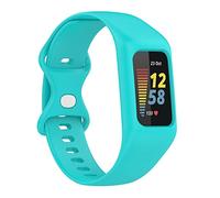 FONREST One-piece Straps Compatible with Fitbit-Charge-6/5/4/3/SE Bumper Case Band, Soft Silicone Washable Sports Replacement Watch Band Wristbands Bracelet for Activity Tracker Women Men(Teal)
