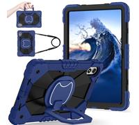 FONREST Portable Rugged Case for Redmi Pad 2 Pro 12.1'' 2025 with Swivel Kickstand/Hanging Ring Lifting Handle Crossbody Shoulder Strap Hybrid Heavy Duty Shock-proof Armor Cover (Navy+Black)