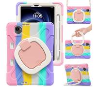 FONREST Rugged Case Compatible with REDMI K Pad (8.8'' 2025) w/Pencil Holder Swivel Kickstand Hanging Ring Handle Crossbody Shoulder Strap, Heavy Duty Worksite Shock-Proof Armor Cover (Aurora)