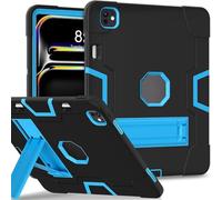 FONREST Rugged Case for iPad Pro 13-inch M5/M4 A3360/A3361 2025/2024 with Kickstand Pencil Holder, Kids-friendly Heavy Duty Hybrid PC+Silicon Shock-Proof Armor Cover (Black+Blue)
