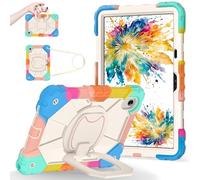 FONREST Rugged Case for Lenovo Tab M11/idea Tab 11''/Xiaoxin Pad 11 2025 w/Pen Holder Swivel Kickstand/Hanging Ring Handle Shoulder Strap Heavy Duty Shock-proof Cover TB-330FU/336FU/335FC (Neon)