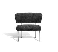 Font Armchair Sheepskin Grey/Polished Steel Frame