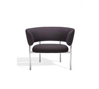 Font Armchair with Armrest Trio 0776/Polished Steel Frame