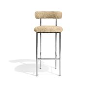 Font Bar Stool 75 cm Sheepskin Honey/Polished Steel Frame