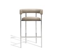Font Bar Stool with Armrest 65 cm Hallingdal 65 200/Polished Steel Frame