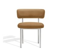 Font Spisebordsstol Dunes Cognac Leather/Polished Steel Frame