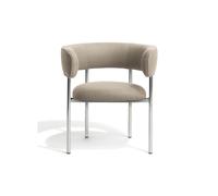 Font Spisebordsstol with Armrest Hallingdal 65 200/Polished Steel Frame