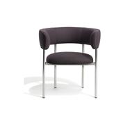 Font Spisebordsstol with Armrest Trio 0776/Polished Steel Frame