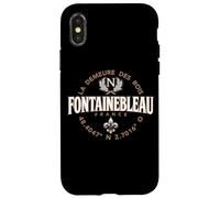 Fontainebleau France Coordinates Napoleon and Fleur de Lis Case for iPhone X/XS
