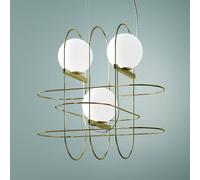 Fontana Arte Designer hanging light Setareh with LEDs, gold