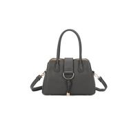 Fontanella Fashion Bellaelan Pu Leather Triple Compartment Handbag With A Metal D-Ring Ornament And An Extra Long Strap In Dark Grey Dark Grey One Size