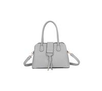 Fontanella Fashion Bellaelan Pu Leather Triple Compartment Handbag With A Metal D-Ring Ornament And An Extra Long Strap In Light Grey Light Grey One Size