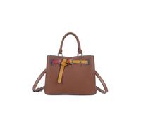 Fontanella Fashion Beltline Muse Triple Compartments Pu Leather Top Handle Crossbody Bag In Brown Brown One Size