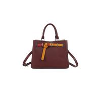 Fontanella Fashion Beltline Muse Triple Compartments Pu Leather Top Handle Crossbody Bag In Burgundy Burgundy One Size
