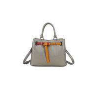 Fontanella Fashion Beltline Muse Triple Compartments Pu Leather Top Handle Crossbody Bag In Metallic Silver Metallic Silver One Size