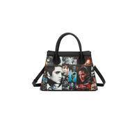 Fontanella Fashion Classic Elvis Printed Trapezium Top Handle Pu Leather Tote Bag Multi