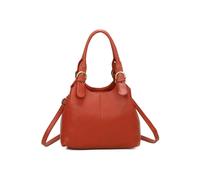 Fontanella Fashion Drei Triple Compartments Pu Leather Convertible Shoulder Tote Bag With Adjustable Straps In Tangerine Tangerine One Size