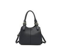 Fontanella Fashion Drei Triple Compartments Pu Leather Convertible Shoulder Tote Bag With Adjustable Straps In Black Black One Size