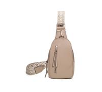 Fontanella Fashion Duo Pu Crossbody Sling Bag With Canvas Strap In Camel Camel