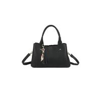 Fontanella Fashion Katze Striped Pu Leather Tote Shoulder Handbag With Kitten Charm In Black Black One Size