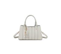 Fontanella Fashion Katze Striped Pu Leather Tote Shoulder Handbag With Kitten Charm In Light Grey Light Grey One Size