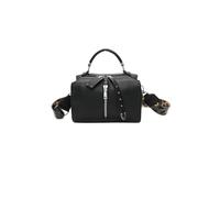 Fontanella Fashion Loma Triple Zip Jacket-Style Pu Crossbody Handbag With Canvas Strap In Black Black One Size