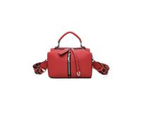 Fontanella Fashion Loma Triple Zip Jacket-Style Pu Crossbody Handbag With Canvas Strap In Red Red