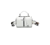 Fontanella Fashion Loma Triple Zip Jacket-Style Pu Crossbody Handbag With Canvas Strap In White White