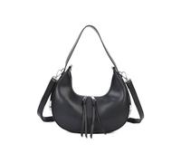 Fontanella Fashion Luna Cresecent Shaped Pu Leather Crossbody Shoulder Bag With Adjustable Strap In Black Black One Size