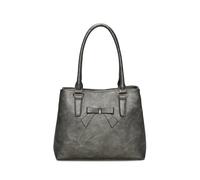Fontanella Fashion Mayer Ribbon Dual Compartment Pu Leather Shoulder Tote Bag In Metallic Silver Metallic Silver One Size