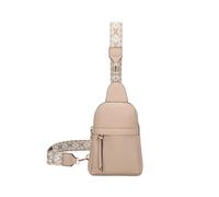 Fontanella Fashion Rango Pu Crossbody Sling Bag With Canvas Strap In Camel Camel