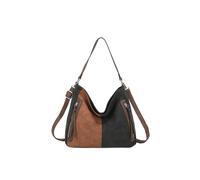 Fontanella Fashion Solstice Suede Pu Leather Multi-Color Shoulder Bag In Black Black One Size