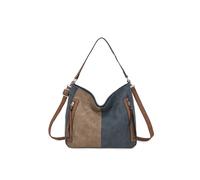 Fontanella Fashion Solstice Suede Pu Leather Multi-Color Shoulder Bag In Navy Navy One Size