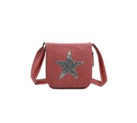 Fontanella Fashion Star Flap Tassel Triple Zip Canvas Crossbody Messenger Bag In Burgundy Burgundy