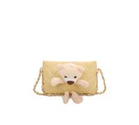 Fontanella Fashion Teddy Bear Quilted Diamond Patterned Mini Pu Leather Crossbody Bag In Yellow Yellow One Size