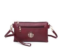 Fontanella Fashion The Solstice Dual Compartment Crossbody Purse In Dark Red Dark Red