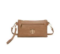 Fontanella Fashion The Solstice Dual Compartment Crossbody Purse In Light Brown Light Brown One Size