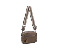 Fontanella Fashion Urban Charm Tassel 2 Compartments Multi Pocket Crossbody Bag With Two Bag Straps In Taupe Taupe