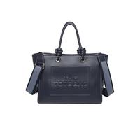 Fontanella Fashion Women's Adjustable Shoulder Strap Designer Leather Embossed The Tote Bag Spacious Handbag (Navy)