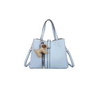 Fontanella Fashion Women's Bella PU Leather Triple Compartment HandBag With A Dog Charm in Light Blue Fontanella Fashion Light Blue