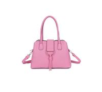 Fontanella Fashion Women's BellaElan PU Leather Triple Compartment Handbag with a metal D-ring Ornament & an Extra Long Strap in Light Pink