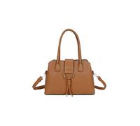 Fontanella Fashion Women's BellaElan PU Leather Triple Compartment Handbag with a metal D-ring Ornament & an Extra Long Strap in Light Brown Fontanella Fashion Light Brown One Size