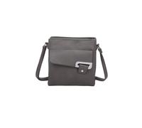 Fontanella Fashion Women's Clasico Accent Buckle Tri-Compartments PU Leather Messenger Bag in Dark Grey Fontanella Fashion Dark Grey One Size