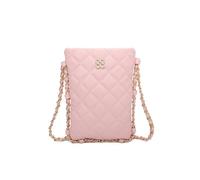 Fontanella Fashion Women's Clover Quilted Diamond Patterned Mini PU Leather Vertical Crossbody Bag in Pale Pink Fontanella Fashion Pale Pink One Size